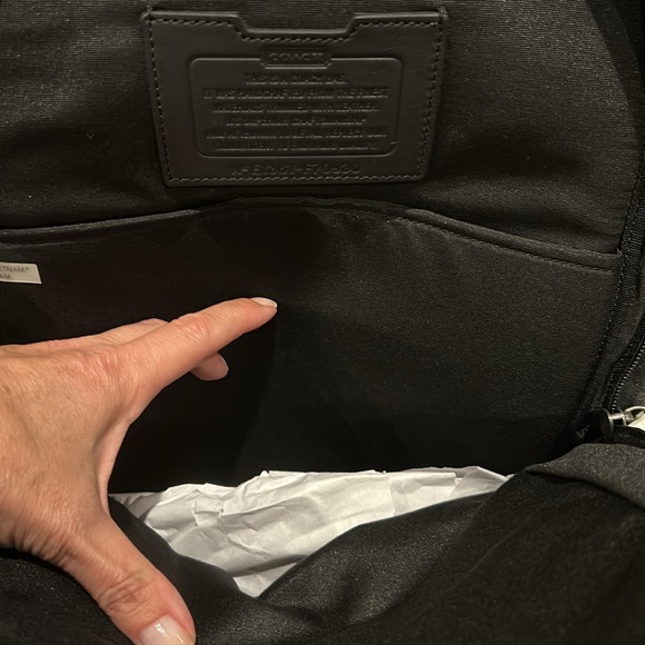 NWT Coach “CCV Utility Pack” Back Pack Black Genuine Leather & Canvas 19X12 - Picture 10 of 15